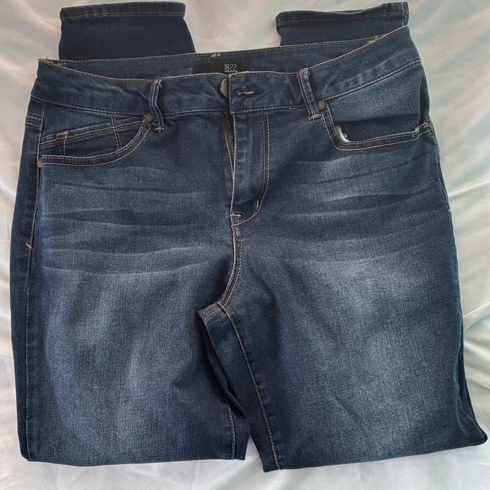 1822 Denim Skinny Jeans in Dark Blue Wash